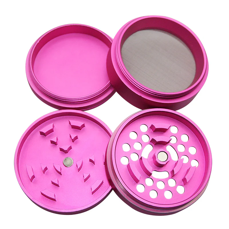 UBER 4.0 GRINDER 4PC 2.5" 63MM CNC W/WINDOW- PINK
