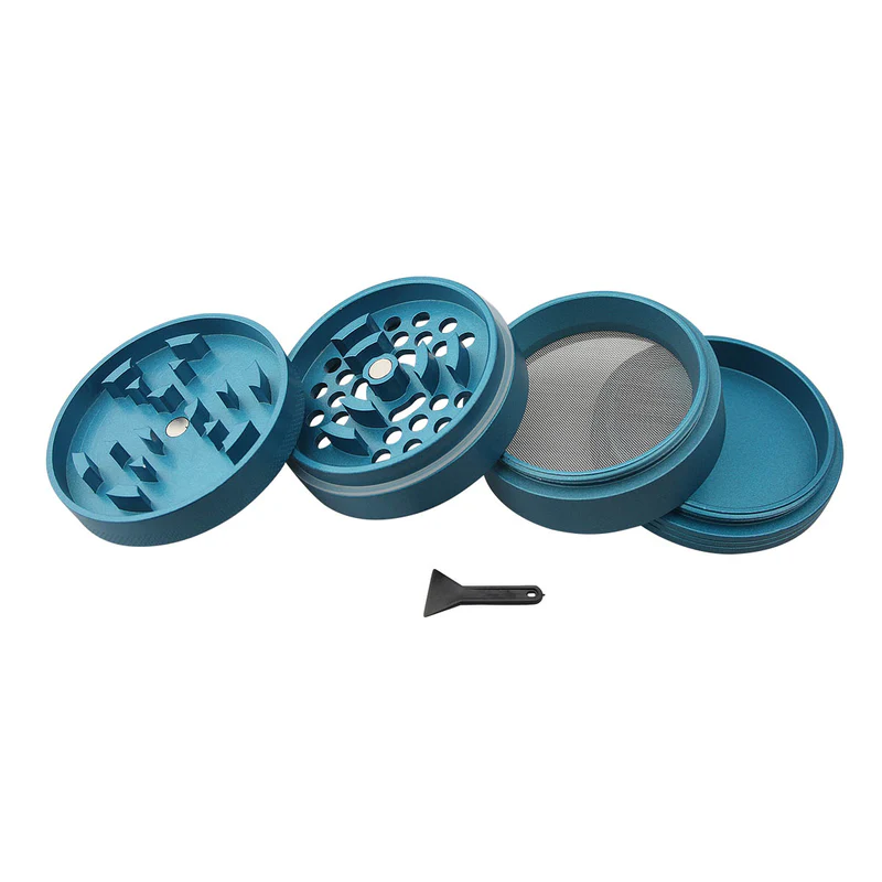 UBER 4.0 GRINDER 4PC 2.5" 63MM CNC W/WINDOW- AQUA