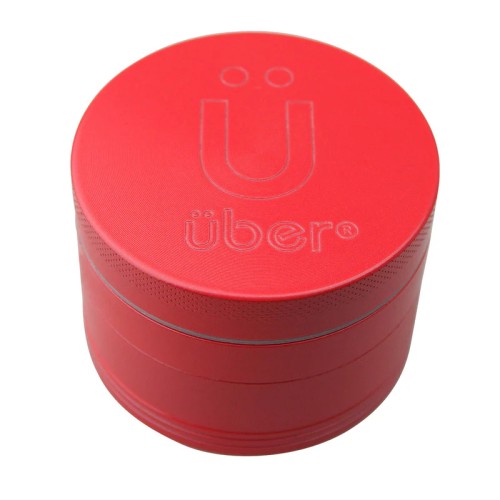 UBER 5.0 NON STICK GRINDER 4PC 2.5" 63MM CNC- MATTE RED