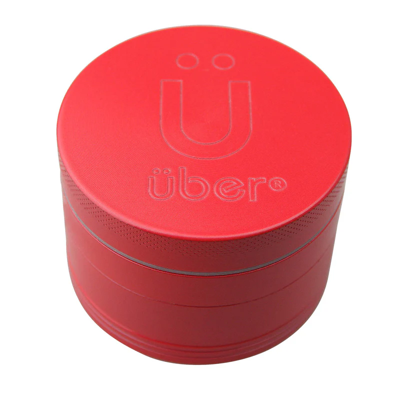 UBER 5.0 NON STICK GRINDER 4PC 2.5" 63MM CNC- MATTE RED