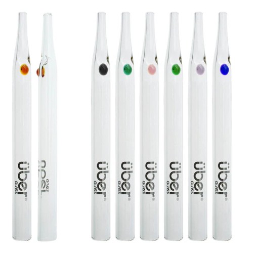 UBER GLASS 6" VAPOR STRAW W/ IMPLOSION- ASSORTED COLORS