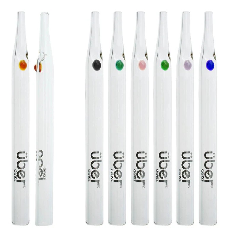 UBER GLASS 6" VAPOR STRAW W/ IMPLOSION- ASSORTED COLORS