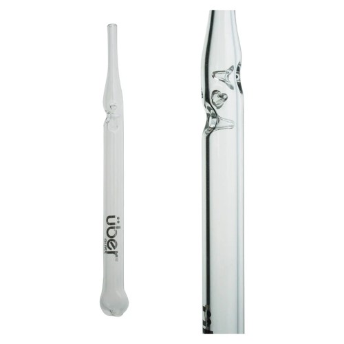 UBER GLASS 7" VAPOR STRAW W/ FLAT MOUTHPIECE - CLEAR