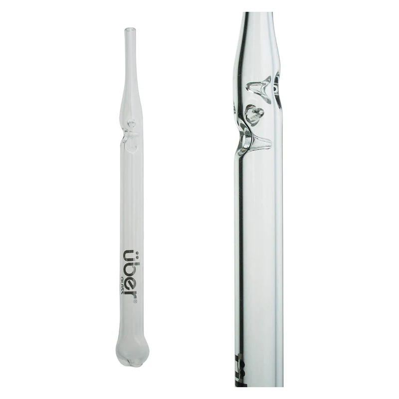 UBER GLASS 7" VAPOR STRAW W/ FLAT MOUTHPIECE - CLEAR