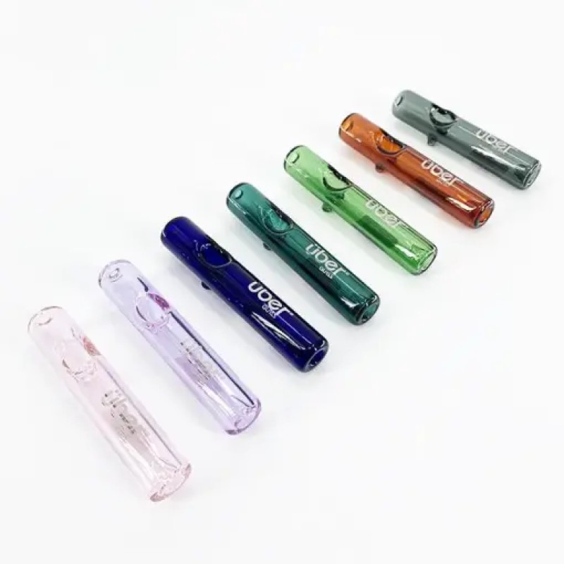 UBER GLASS 7" x 1" STEAMROLLER W/STAND - ASSORTED COLORS