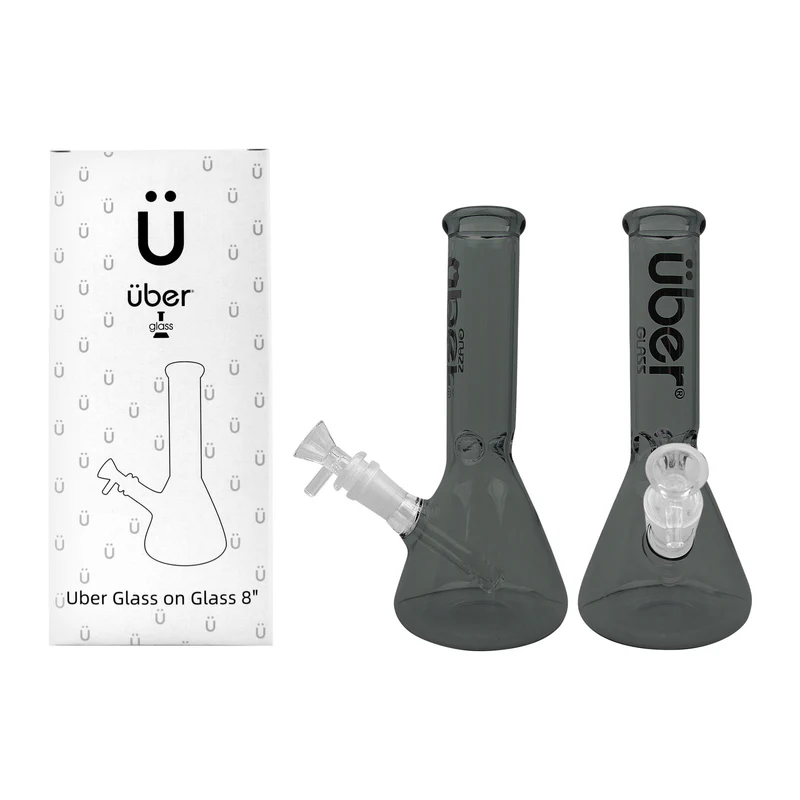 UBER GOG 8" (38X4MM) WATERPIPE- TRANSPARENT BLACK
