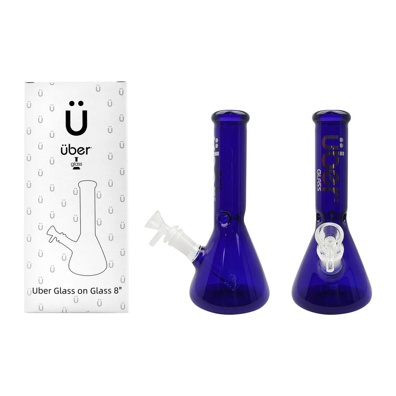 UBER GOG 8" BEAKER WATERPIPE- BLUE