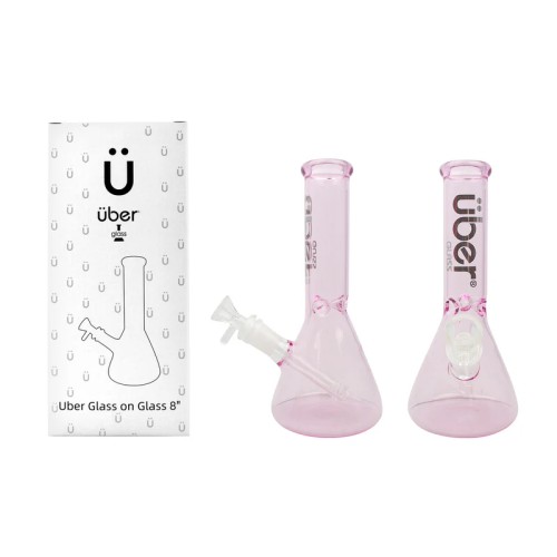 UBER GOG 8" BEAKER WATERPIPE- PINK