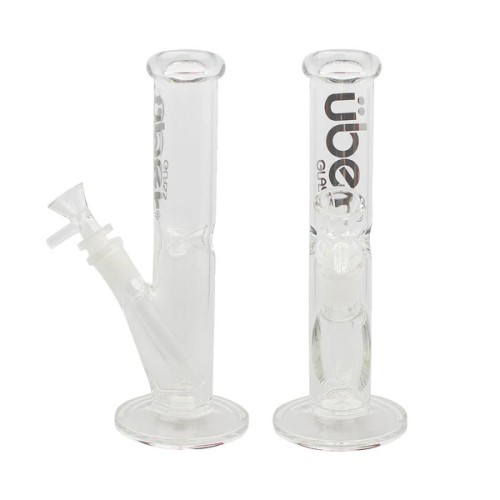 UBER GOG 9" 5MM STRAIGHT ICE PINCH WATERPIPE- CLEAR