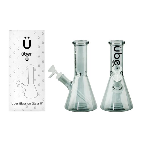 UBER GOG 8" BEAKER WATERPIPE- SMOKY BLACK