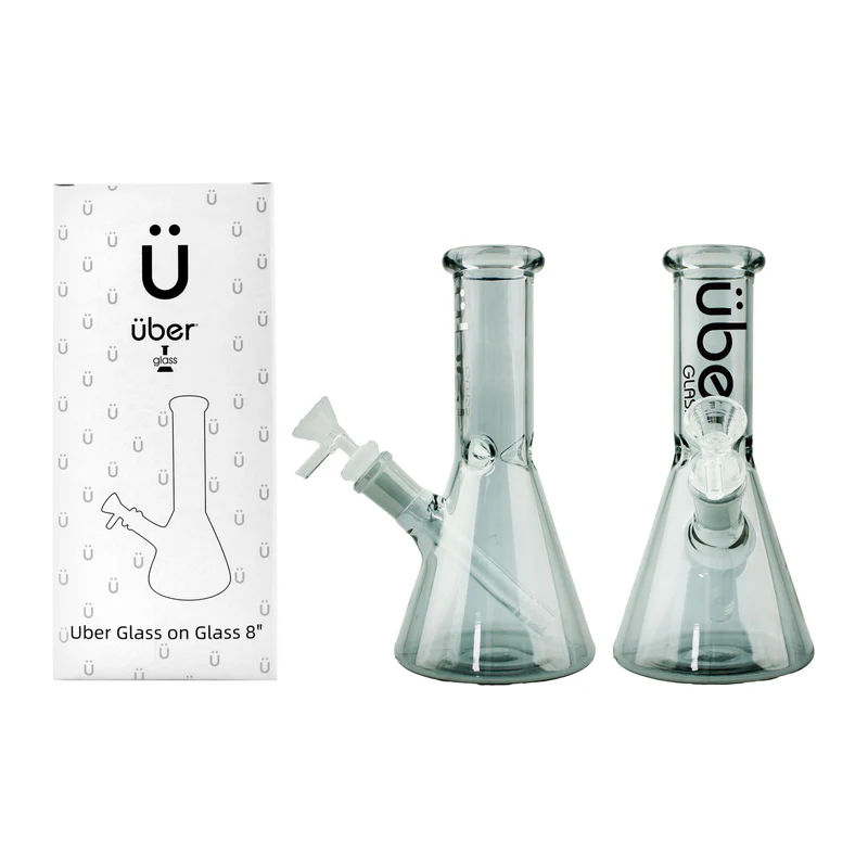 UBER GOG 8" BEAKER WATERPIPE- SMOKY BLACK