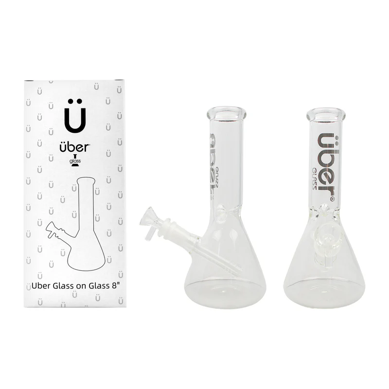 UBER GOG 8" BEAKER WATERPIPE- SOLID WHITE