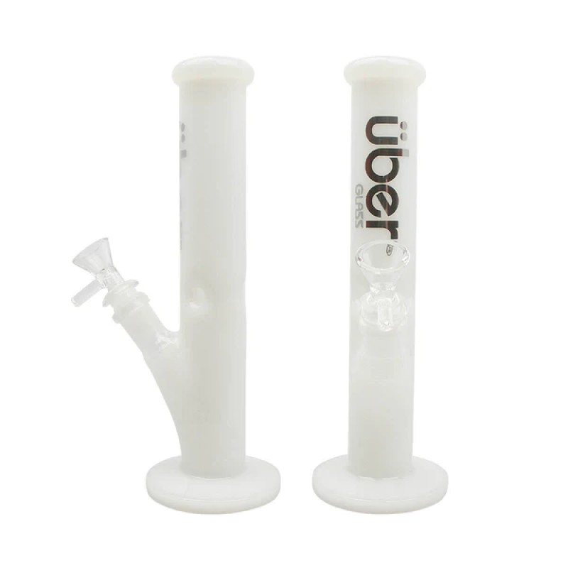 UBER GOG 9" 5MM STRAIGHT ICE PINCH WATERPIPE- WHITE