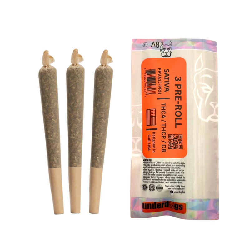 UNDERDOGS 3CT PRE-ROLLS 10PCK/BOX- DURBAN POISON (S)