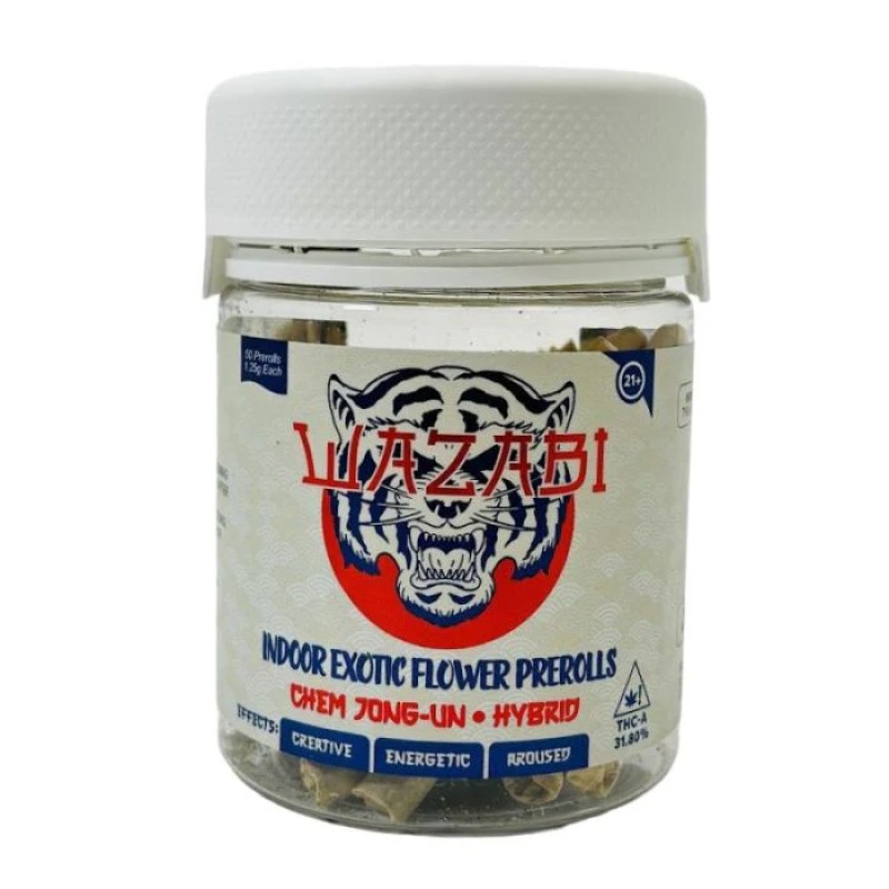 WAZABI 1.25G 50PC INDOOR THCA PREROLLS- CHEM JONG-UN (H)