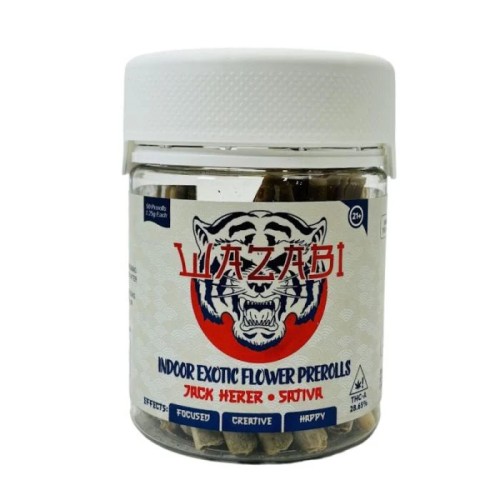 WAZABI 1.25G 50PC INDOOR THCA PREROLLS- JACK HERER (S)