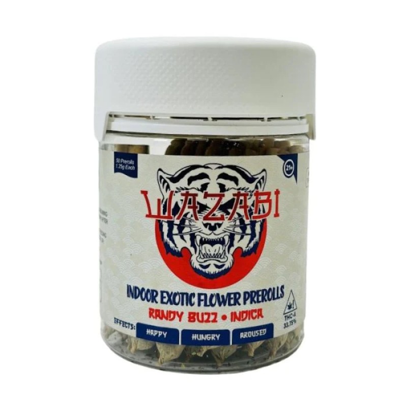 WAZABI 1.25G 50PC INDOOR THCA PREROLLS- RANDY BUZZ (I)