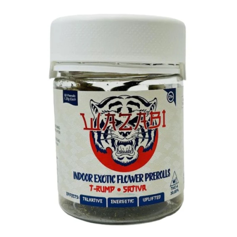 WAZABI 1.25G 50PC INDOOR THCA PREROLLS- T-RUMP (S)