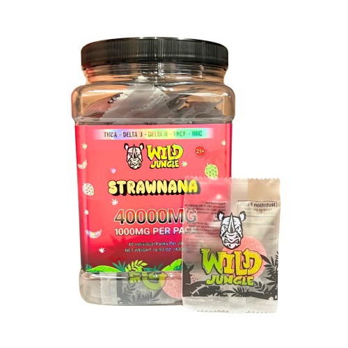 WILD JUNGLE 40000MG THCA DELTA 9 DELTA 8 THCP HHC 40PC/JAR- WATERMELON ZKITTLES