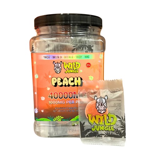 WILD JUNGLE 40000MG THCA DELTA 9 DELTA 8 THCP HHC 40PC/JAR- PEACH