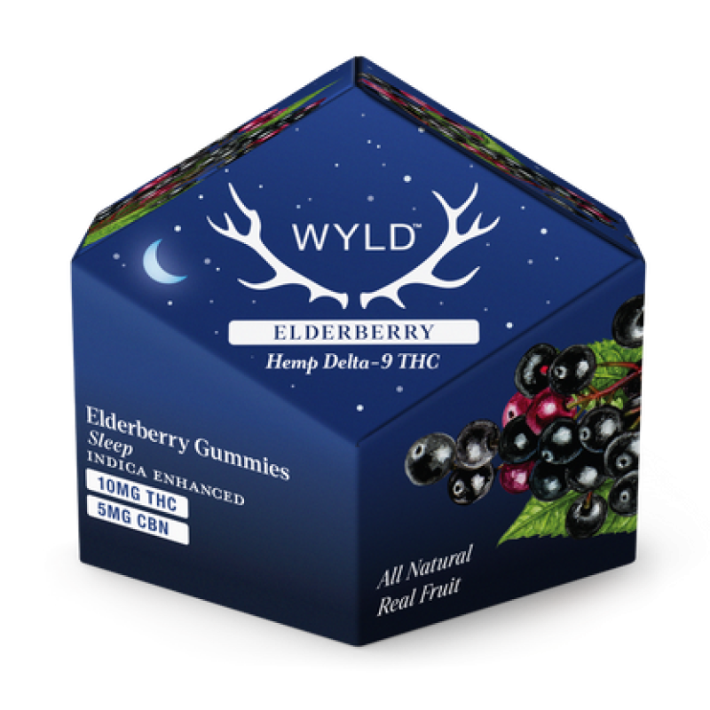 WYLD HEMP GUMMIES 10MG/10CBG 10CT- ELDERBERRY (I)