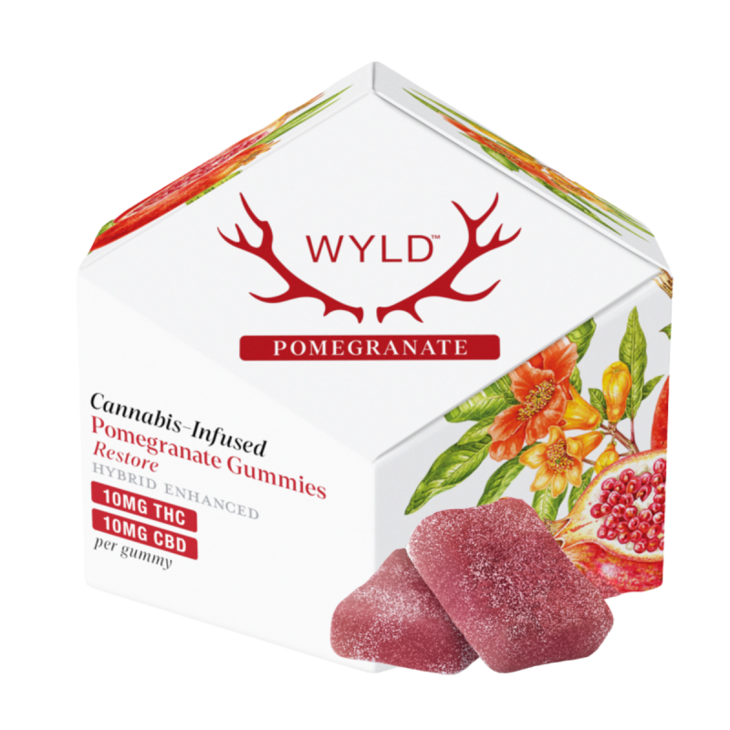 WYLD HEMP GUMMIES 10MGTHC/10MGCBG 10CT- POMEGRANATE (H)