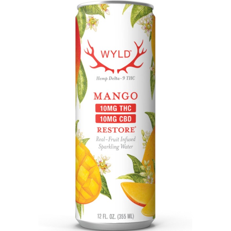 WYLD HEMP SPARKLING WATERS 10MG THC/10MG CBD- MANGO (H)