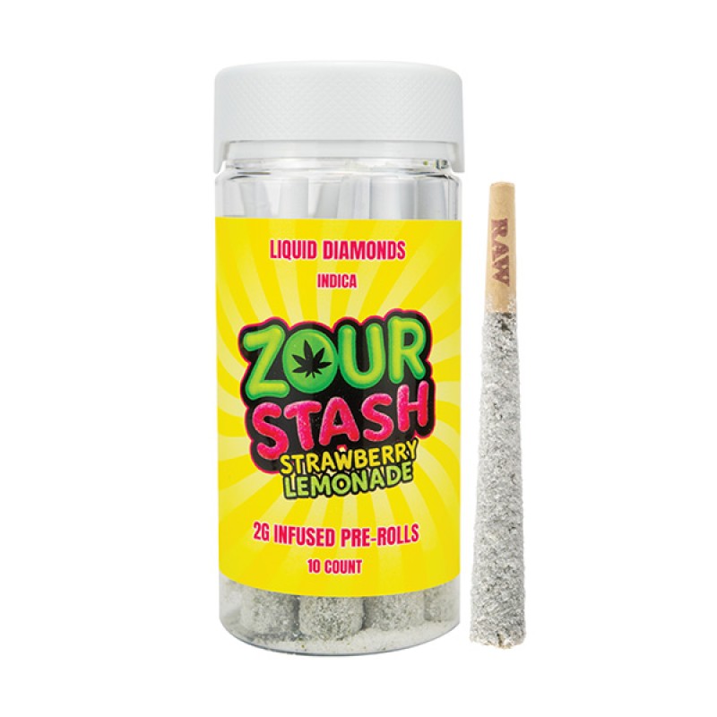 ZOUR STASH LIQUID DIAMONDS THCA PREROLL 2G - STRAWBERRY LEMONADE (I)