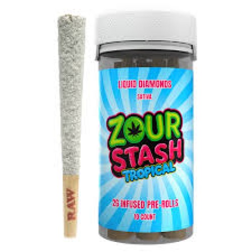 ZOUR STASH LIQUID DIAMONDS THCA PREROLL 2G - TROPICAL (S)