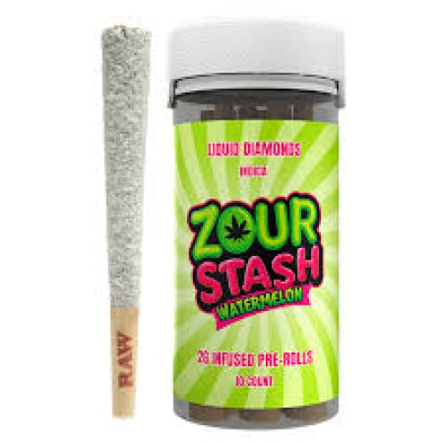 ZOUR STASH LIQUID DIAMONDS THCA PREROLL 2G - WATERMELON (I)