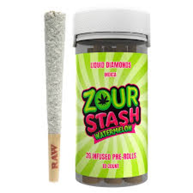 ZOUR STASH LIQUID DIAMONDS THCA PREROLL 2G - WATERMELON (I)
